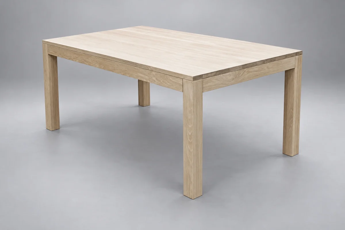 Custom 981 dining table on a silver studio background