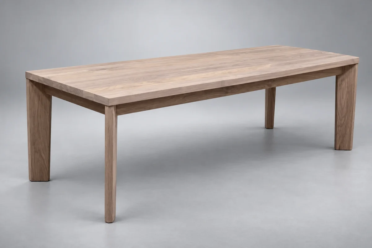 Custom 562 dining table on a silver studio background