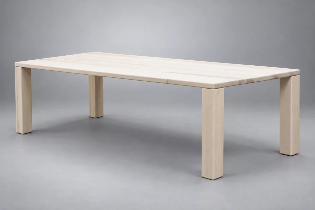 Custom 1080 dining table on a silver studio background