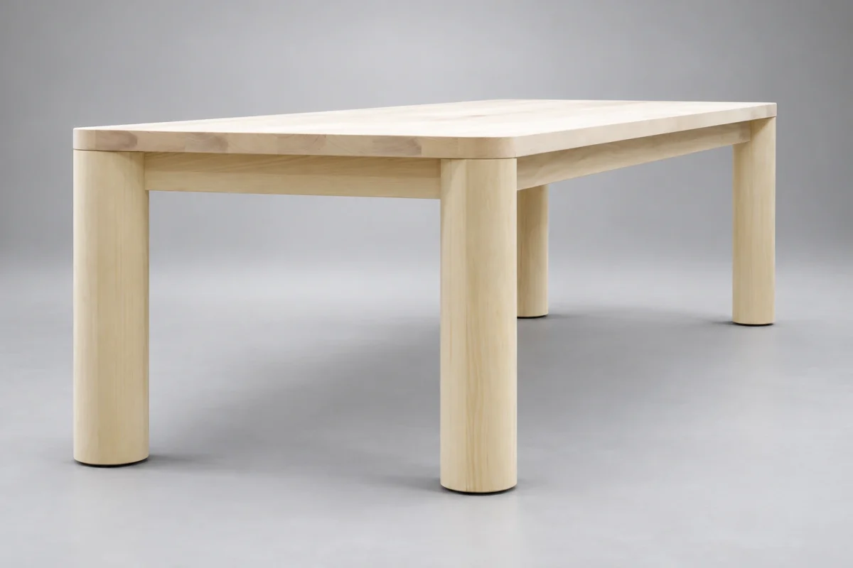Custom 833 dining table on a silver studio background