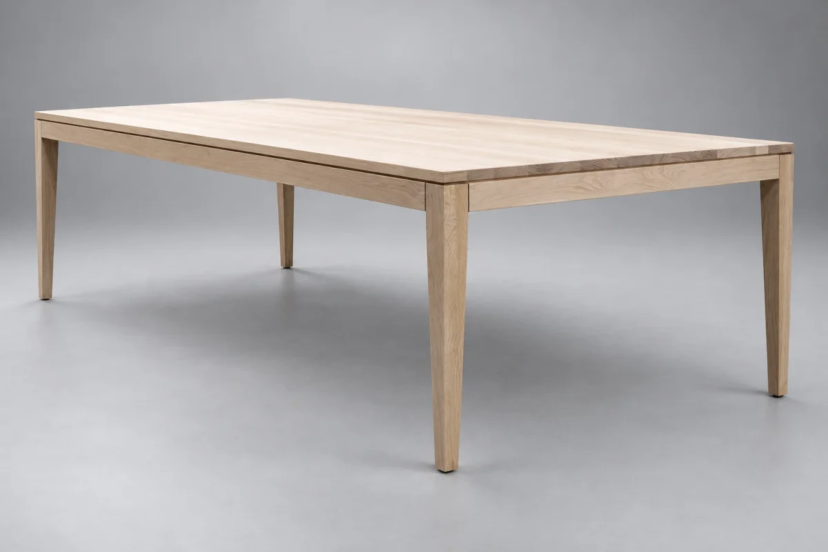 Custom 525 dining table on a silver studio background