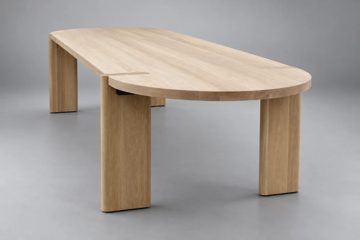 Custom 905 dining table on a silver studio background