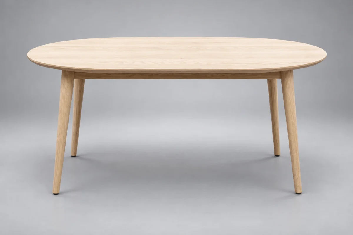 Custom 843 dining table on a silver studio background