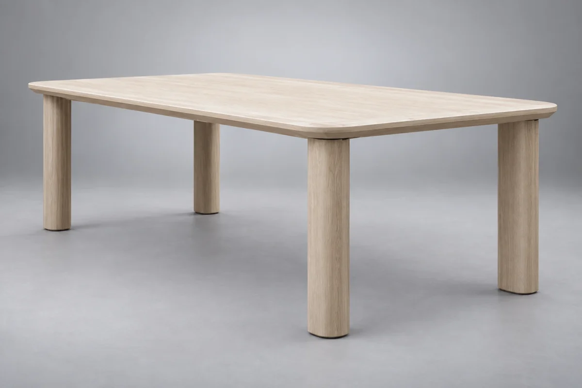 U01551-TA dining table on a silver studio background