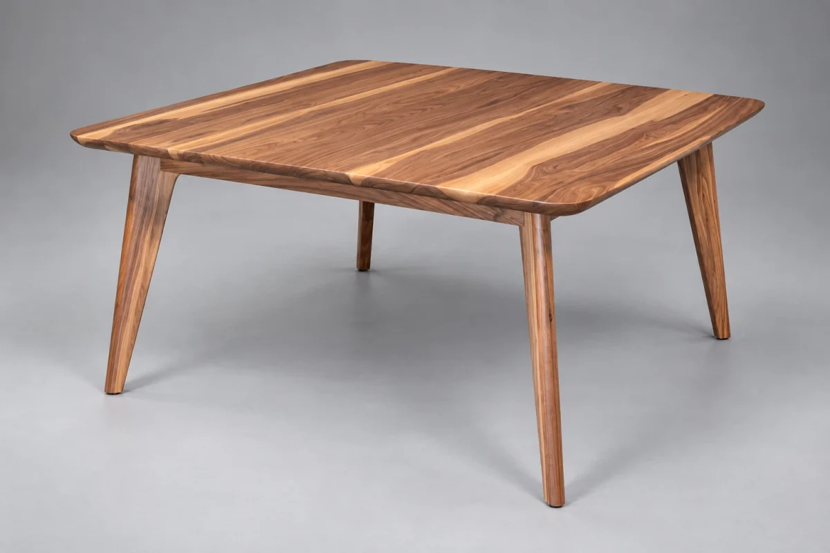 Custom 679 dining table on a silver studio background