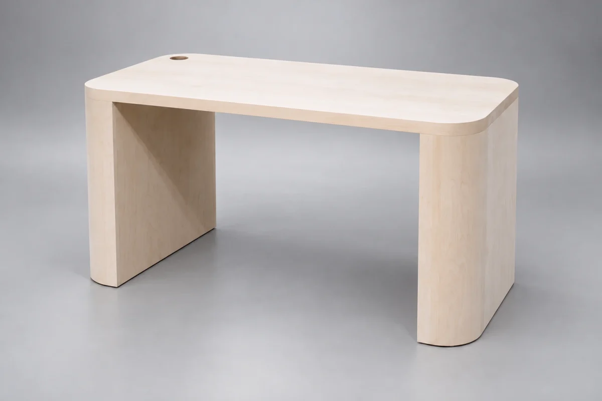 Custom U01594-DE Desk on a silver studio background