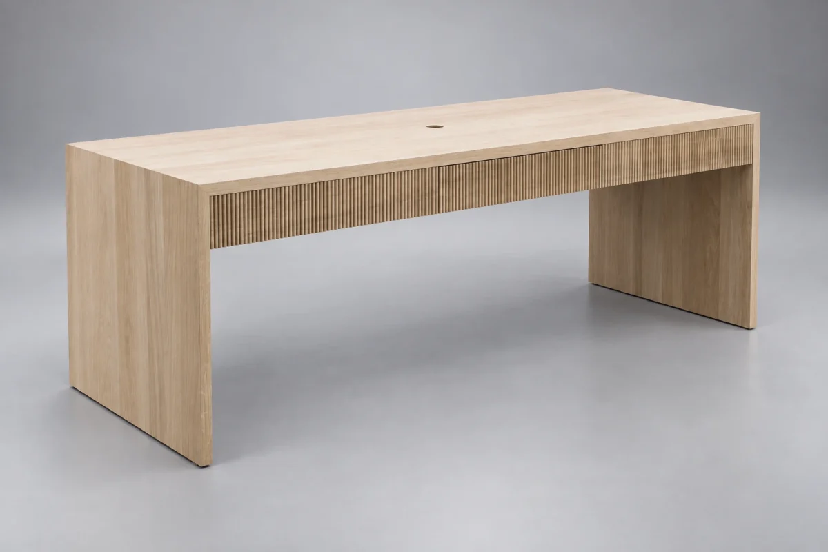Custom TSB1383 Desk on a silver studio background