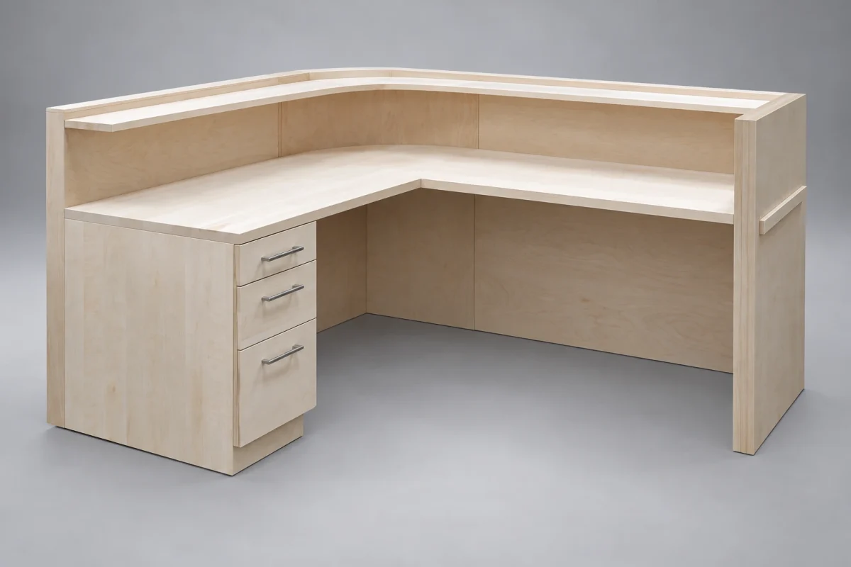 Custom SB1088 Desk on a silver studio background