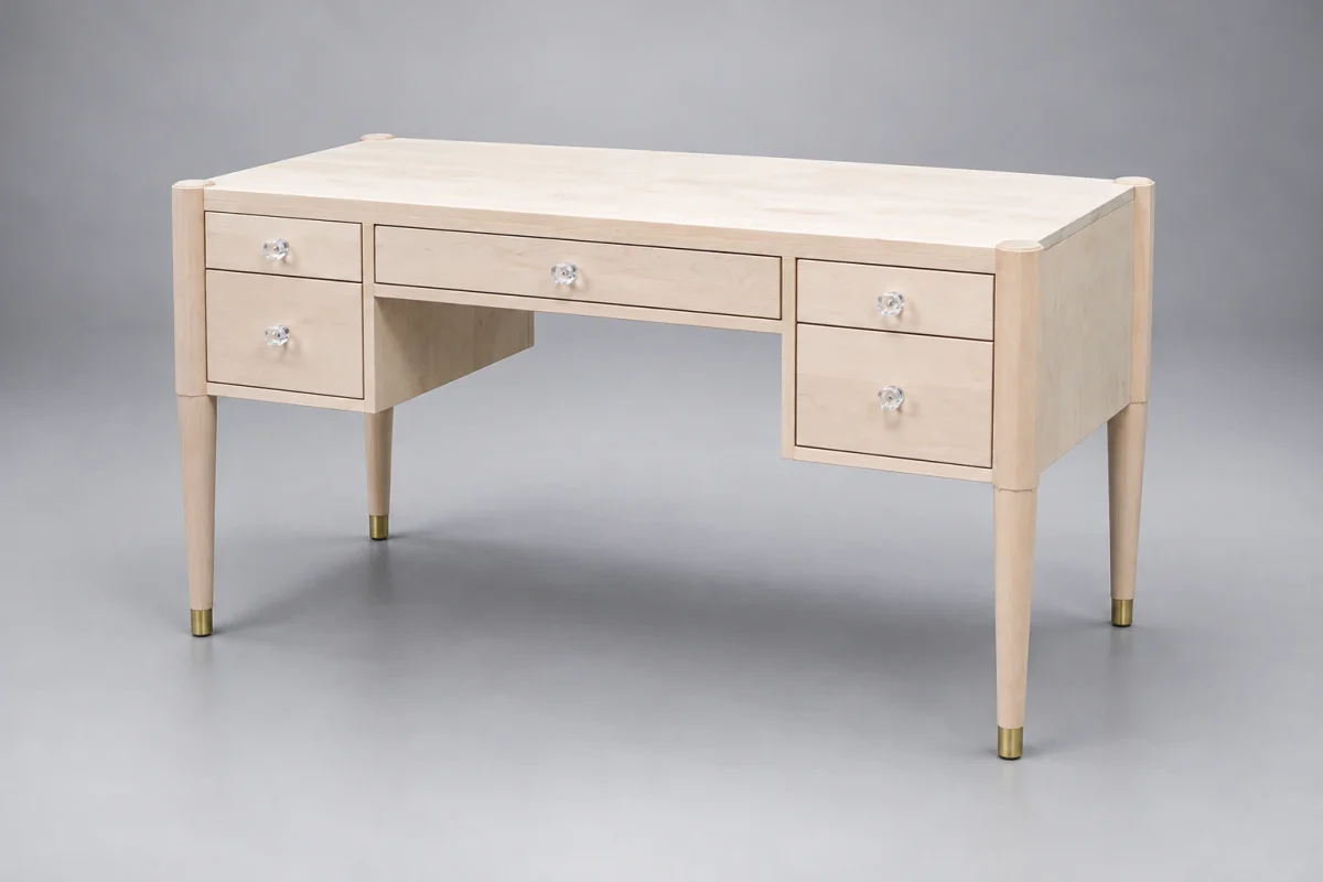 Custom U01614-DE Desk on a silver studio background