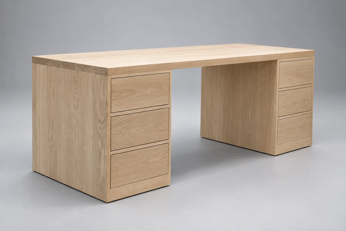 Custom SB308 Desk on a silver studio background