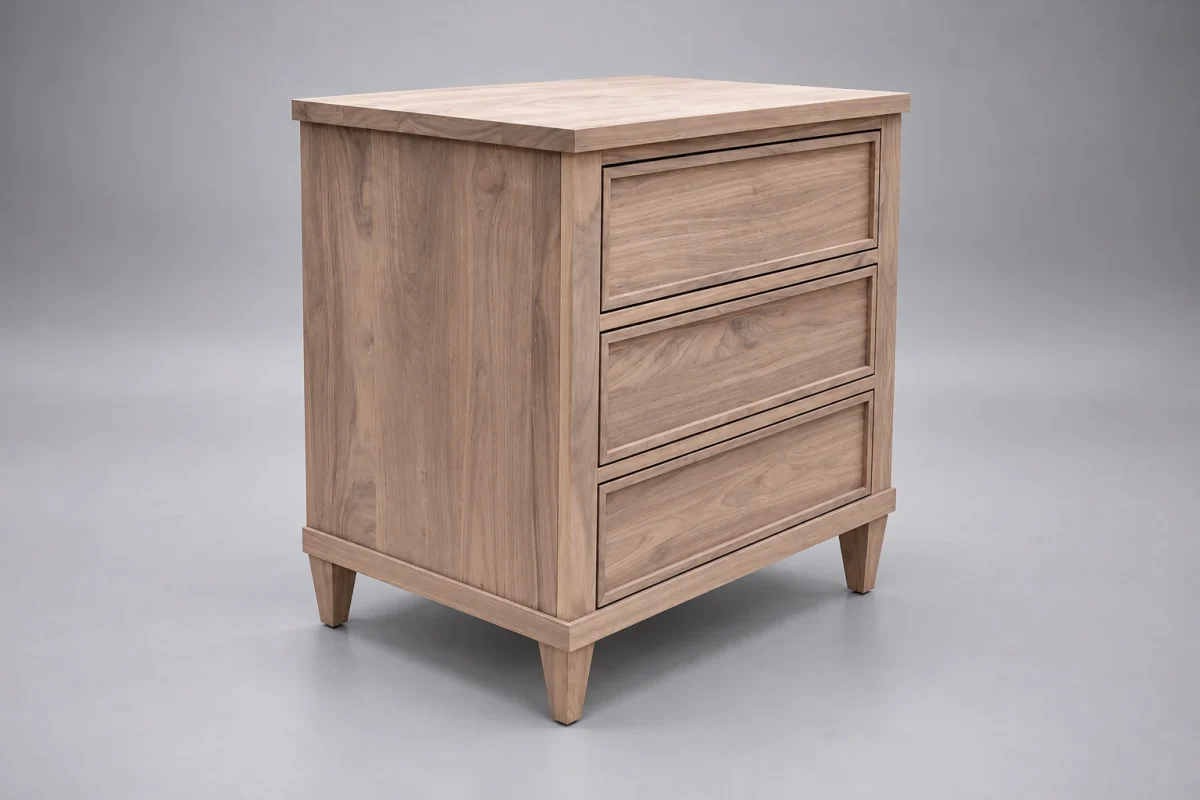 Custom SB758-1 Nightstand on a silver studio background
