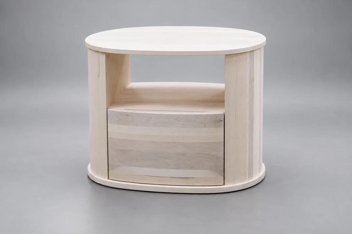 Custom TSB1384 Nightstand on a silver studio background