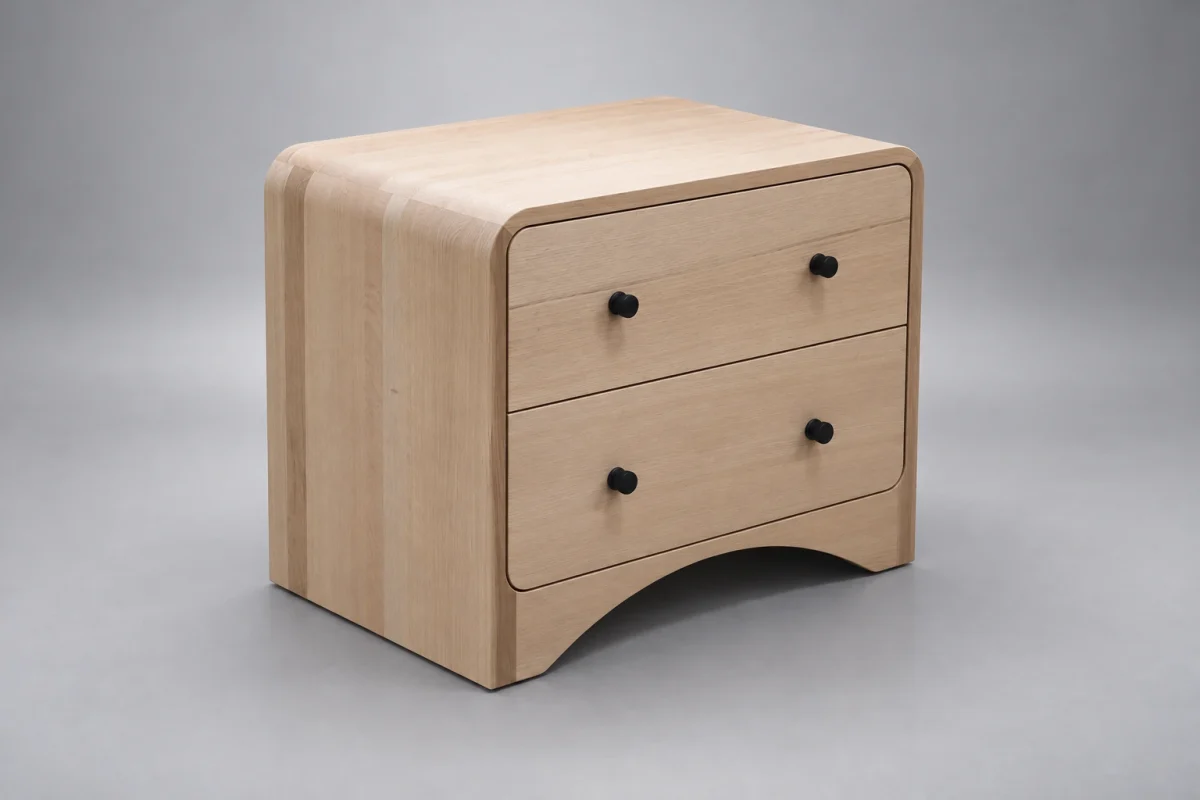 Custom TSB1288 Nightstand on a silver studio background
